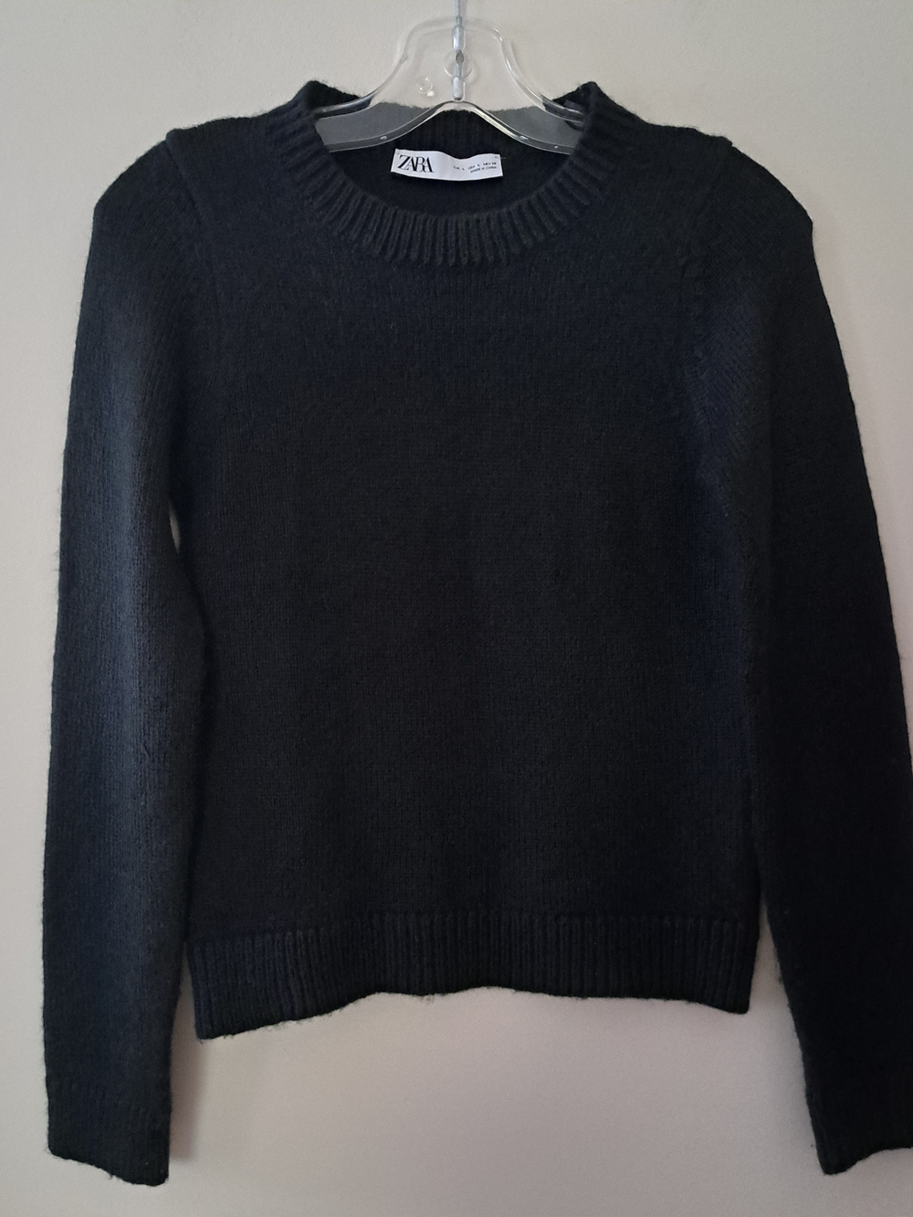 ZARA Black Crew Neck Knit Sweater